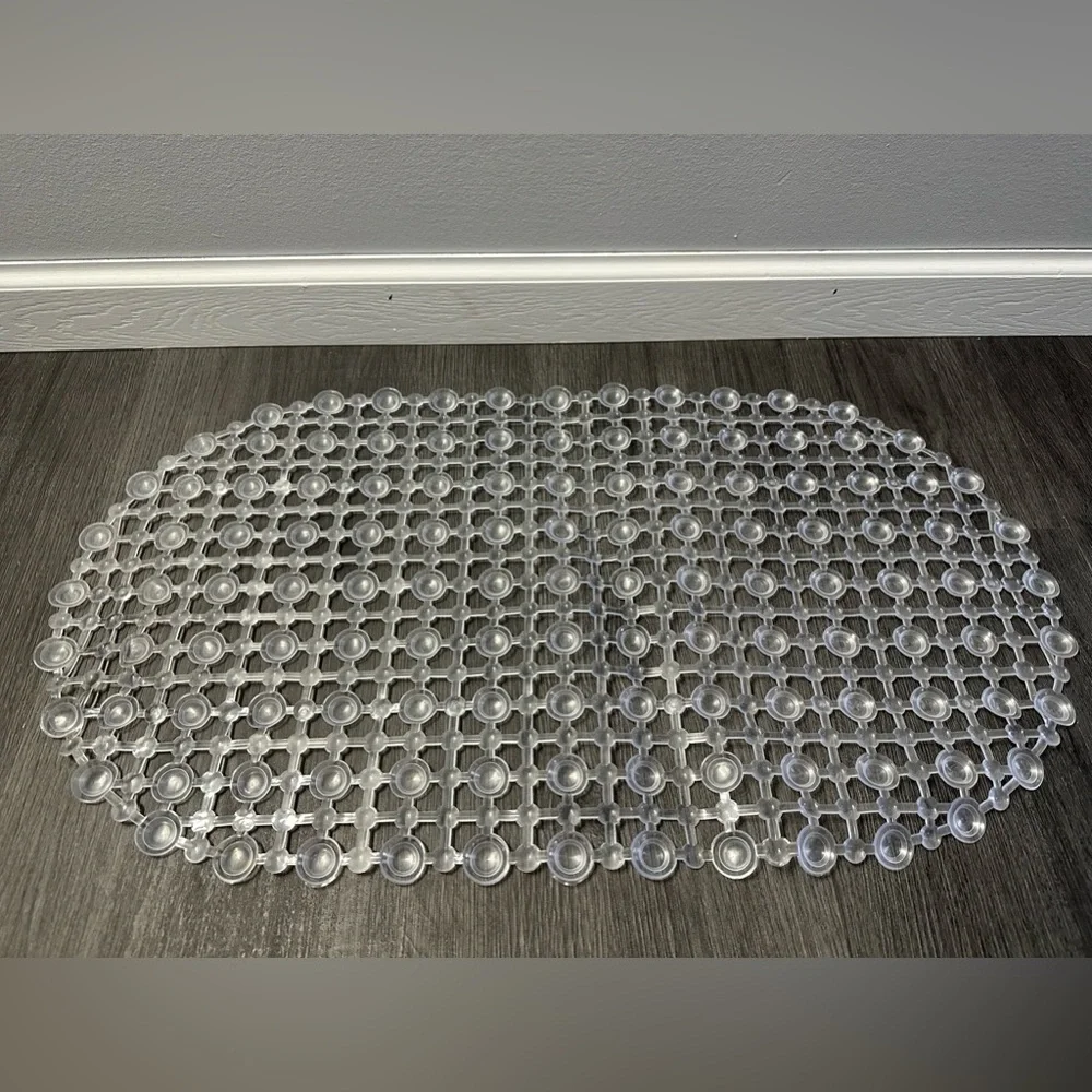 Clear plastic shower mat - new and never used